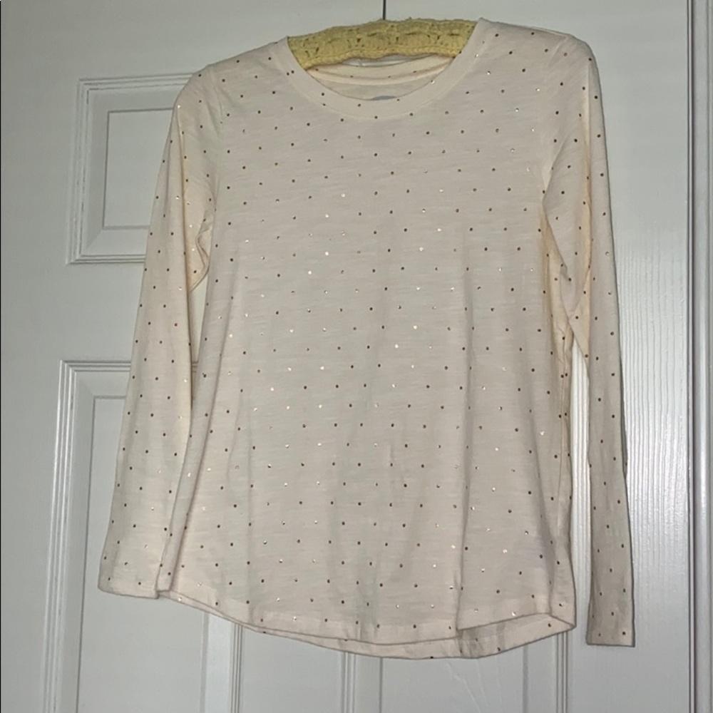 💖 Cream with Gold Dots Longsleeve Tee💖